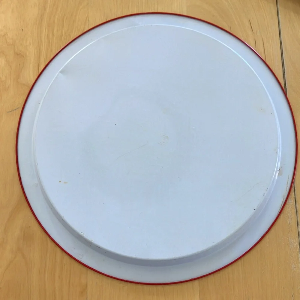 Vintage Jolly Santa Claus Tin‎ Serving Tray red & white good used condition